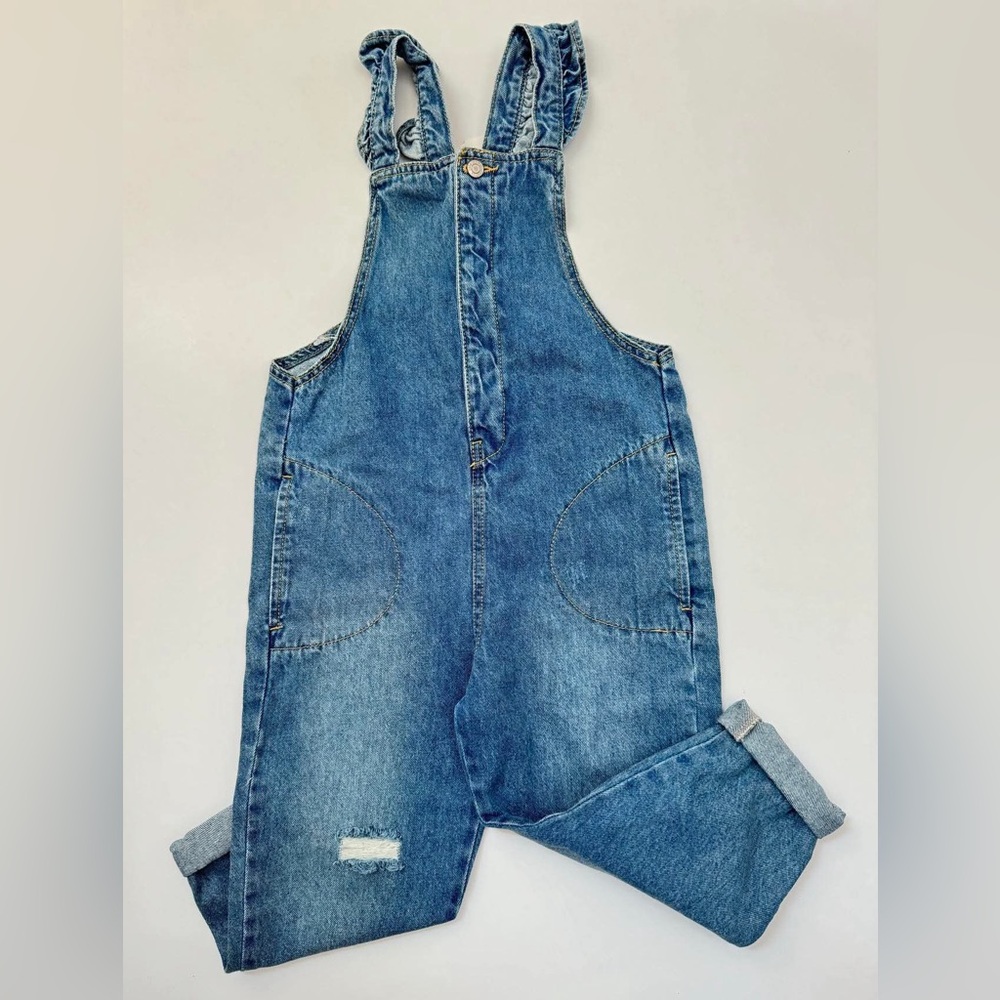 NWT Zara Ruffle Denim Overalls 4433/ 550/ 400